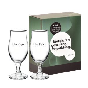 Gesloten biergeschenkdoos voor 2 glazen