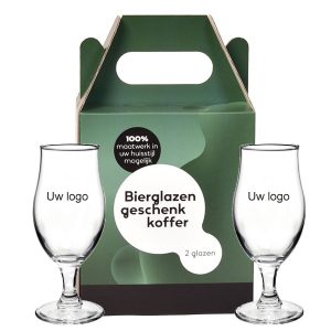 Draagbare biergeschenkdoos voor 2 glazen