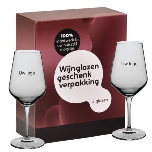 Gesloten wijngeschenkdoos voor 2 glazen