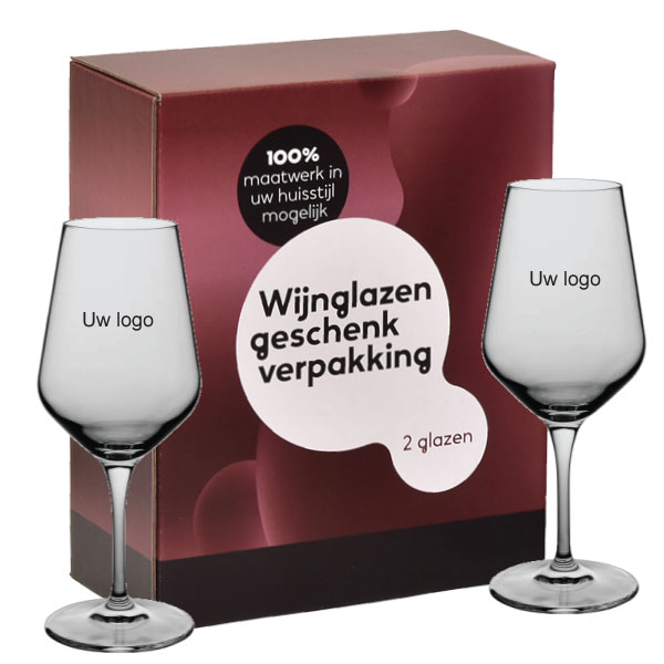 Gesloten wijngeschenkdoos voor 2 glazen