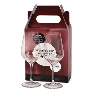 Draagbare wijngeschenkdoos voor 2 glazen